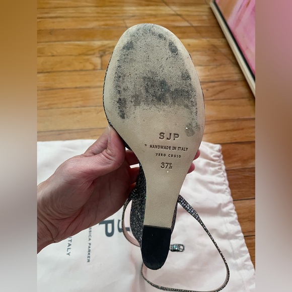 SJP (Sarah Jessica Parker) Glitter Wedge “Boca” Sandals (size 37.5) - Picture 6 of 14